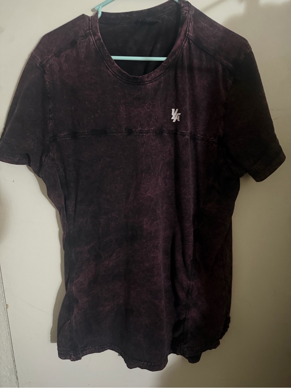 YoungLA Distressed Short-Sleeve Tee in Burgundy